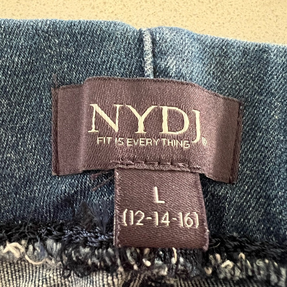 NYDJ | flared leg pull on denim jeans in Foundry blue color - Picture 3 of 5
